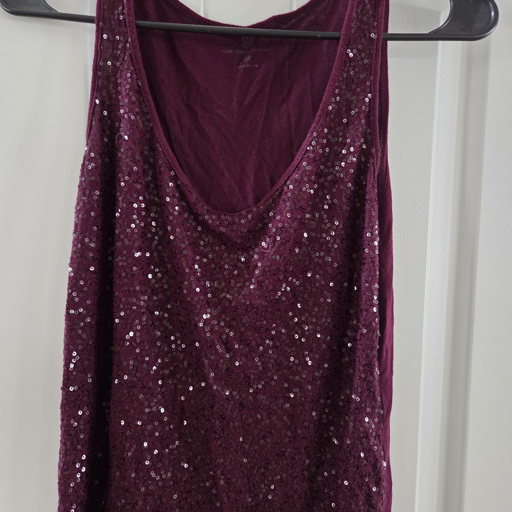 New York & Company Sparkling Plum Tank Top